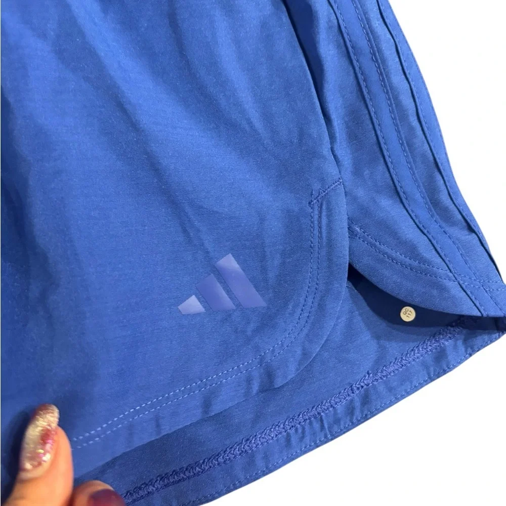 Adidas Women’s Pacer Running Shorts High Rise 3” Inseam Blue Size Small NWT - Picture 5 of 7